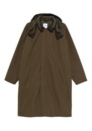 ASPESI corduroy-trim hooded coat - Green