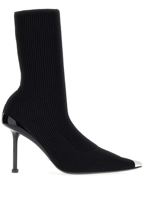 Alexander McQueen Slash 90mm ribbed-knit boots - Black