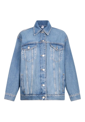 LIU JO removable-fur shirt-collar denim jacket - Blue