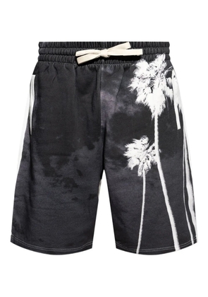 Palm Angels palm-tree print drawstring shorts - Black