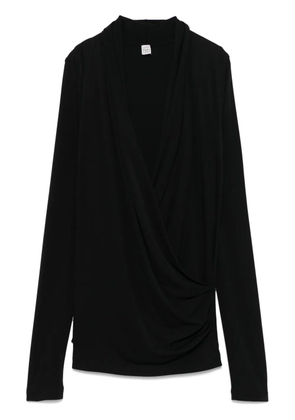 TOTEME overlapped jersey blouse - Black