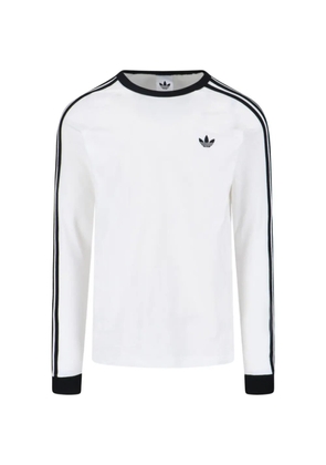 adidas logo striped T-shirt - White