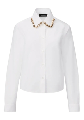 Fabiana Filippi chain-embellished poplin shirt - White