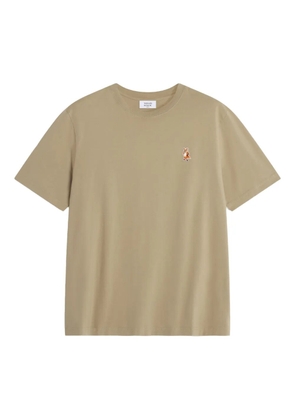 Maison Kitsuné fox-embroidered cotton T-shirt - Neutrals