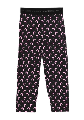 Marine Serre Capri Moon-printed shorts - Black