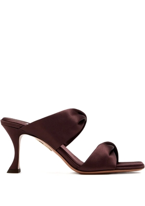Aquazzura 75mm satin sandals - Brown