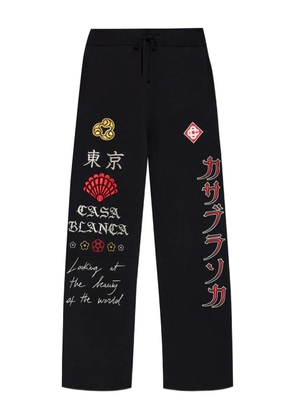 Casablanca embroidered drawstring trousers - Black