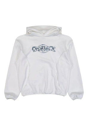 Casablanca logo-detail long-sleeve hoodie - White