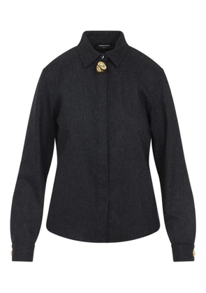 Fabiana Filippi gold-button wool shirt - Black