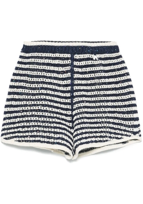 Palm Angels striped knit shorts - Blue