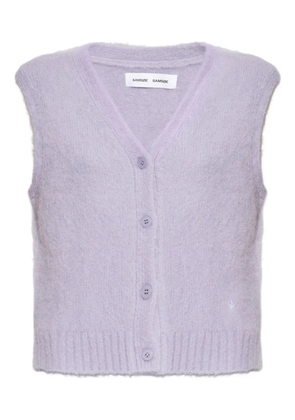 SAMSOE SAMSOE buttoned V-neck knitted vest - Purple