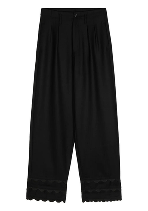 BODE scallop-detailing wool trousers - Black