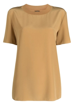 JOSEPH silk-crepe T-shirt - Brown