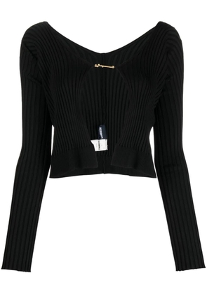 Jacquemus ribbed V-neck cardigan - Black