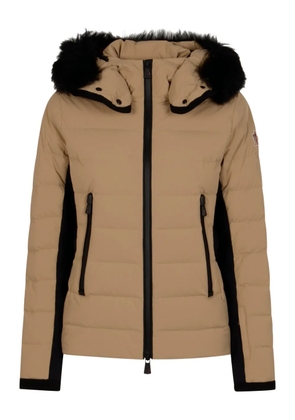 Moncler Grenoble fur-trimmed belted jacket - Neutrals