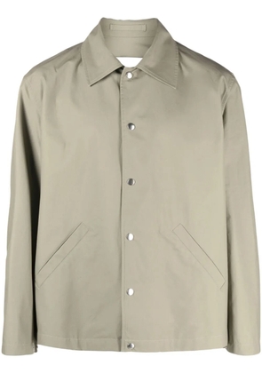 Jil Sander logo-print cotton shirt jacket - Green