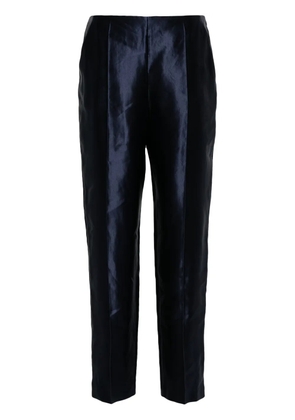 Giorgio Armani seam-detail satin trousers - Blue