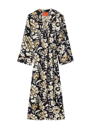 La DoubleJ Midnight floral-print wrap dress - Blue