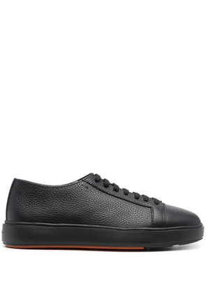 Santoni leather low-top sneakers - Black