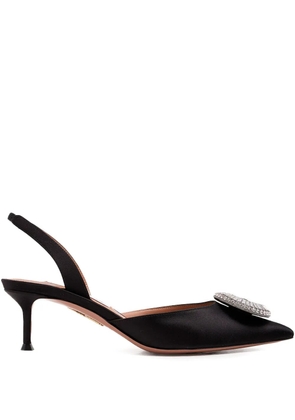 Aquazzura 50mm crystal-embellished sling pumps - Black