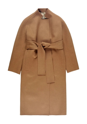 KHAITE belted wrap single-breasted coat - Brown