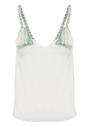 JW Anderson tassel-strap V-neck top - White