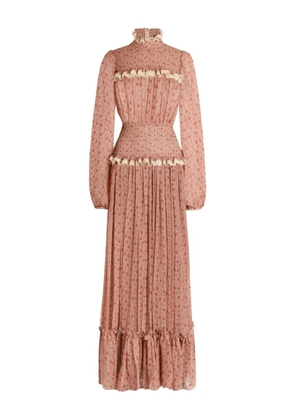 Dolce & Gabbana ruffled floral maxi dress - Pink