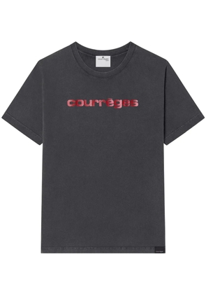 Courrèges logo-print T-shirt - Grey
