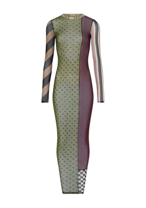 Jean Paul Gaultier patchwork printed maxi dress - Green