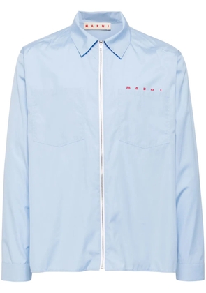 Marni hidden-logo poplin shirt - Blue