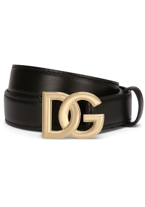 Dolce & Gabbana DG-logo leather belt - Black