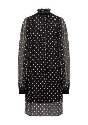 Nina Ricci polka-dot ruffled mini dress - Black