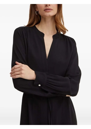 BOSS long-sleeve belted midi dress - Black