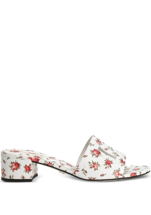 Dolce & Gabbana floral-detail cutout sandals - White