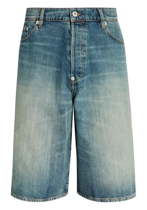 Kenzo whiskering-effect denim shorts - Blue