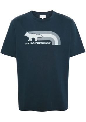 Maison Kitsuné Fox-motif cotton T-shirt - Blue