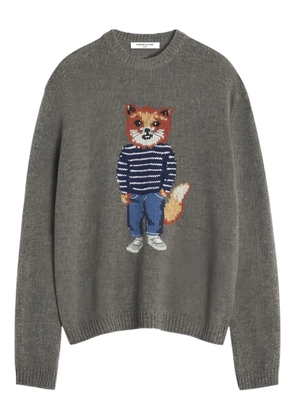Maison Kitsuné fox graphic crewneck sweater - Grey