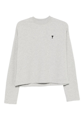 AMI Paris embroidered-logo T-shirt - Grey