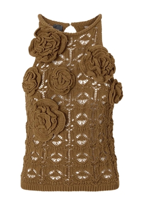 PINKO floral crochet top - Brown