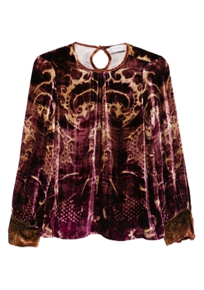 Pierre-Louis Mascia patterned velvet blouse - Red