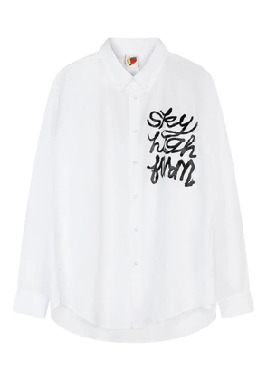 Sky High Farm overprint button-down shirt - White