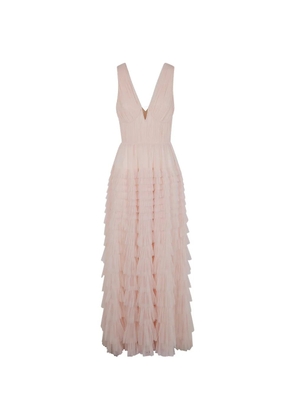 TWINSET ruffled pleated maxi dress - Pink
