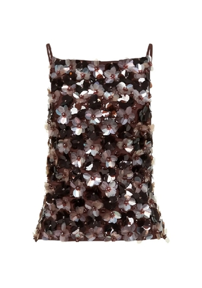 P.A.R.O.S.H. flower-appliqué blouse - Brown