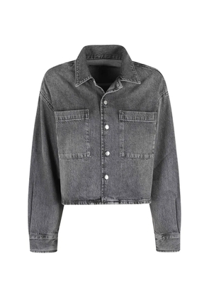 Alexander Wang cropped denim shirt - Grey