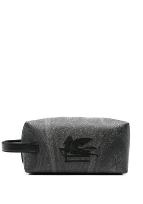 ETRO embroidered-logo wash bag - Grey