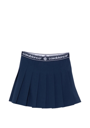 Casablanca logo-waistband mini skirt - Blue