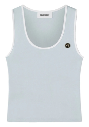 AMBUSH round-neck logo-plaque top - Blue