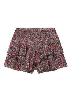 MARANT ÉTOILE JOCADIA ruffled floral-pattern shorts - Black
