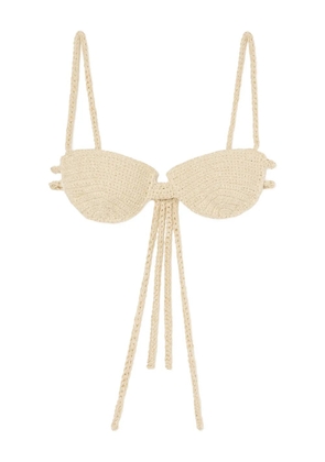 Alanui balconette self-tie bra - Neutrals