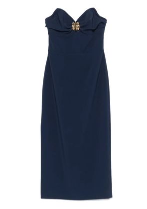 Elisabetta Franchi macro-bow crepe midi dress - Blue